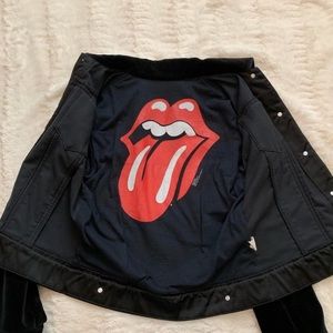 Rare Alice+Olivia The Rolling Stones velvet trucker jacket